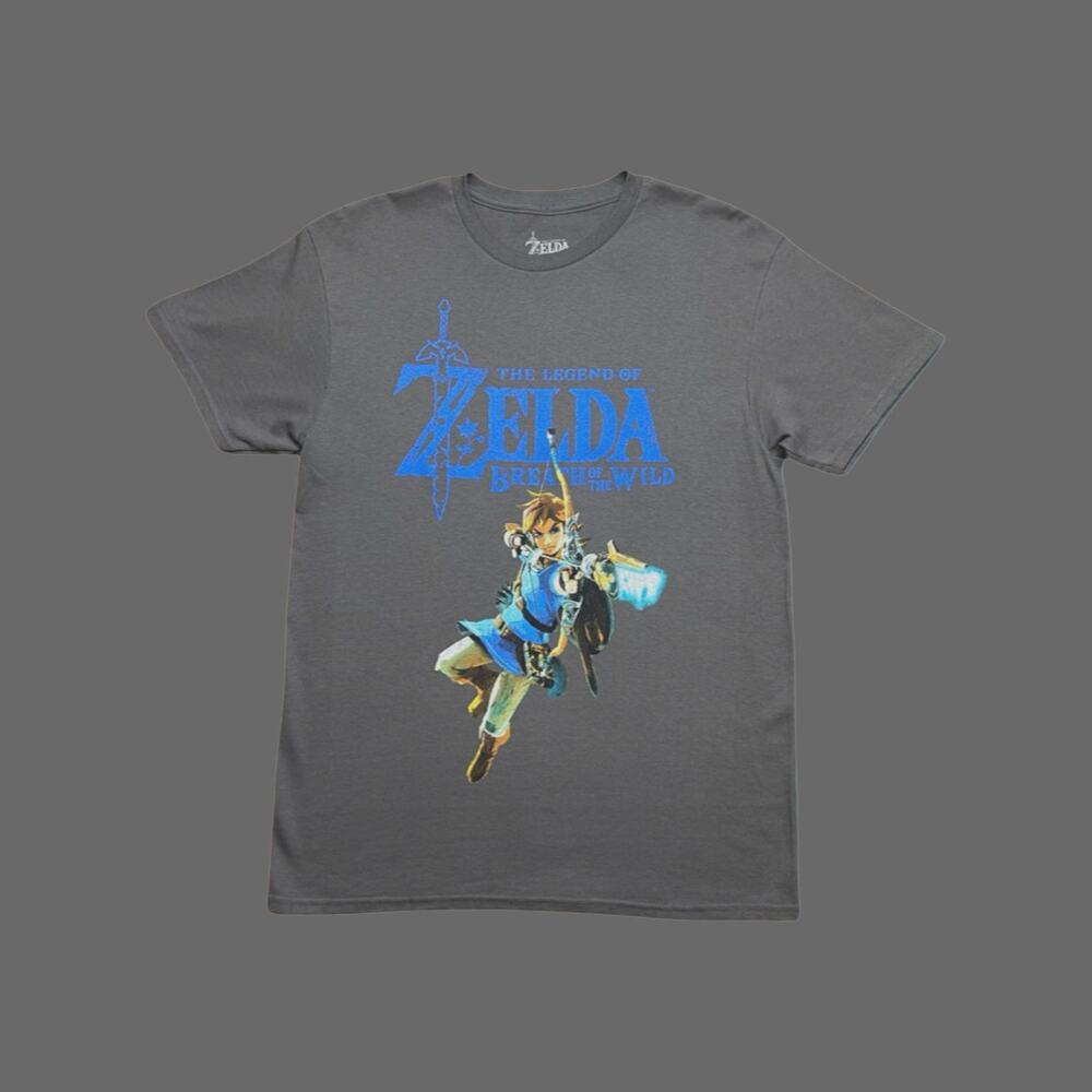 Nintendo Zelda Breath of the Wild Graphic Tee Gray Mens M